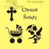 ST0137 - Chrzest Święty, krzyż, wózek dziecięcy, aniołek
